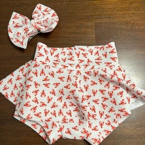 Skirted Bummie and bow set